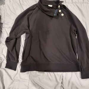 J. Crew Black Sweater with Button Detail